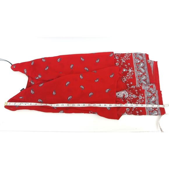 Apostrophe Red Paisley Print 3/4 Sleeve Sheer Sequin Oversize Blouse Womens 1X - Picture 8 of 9